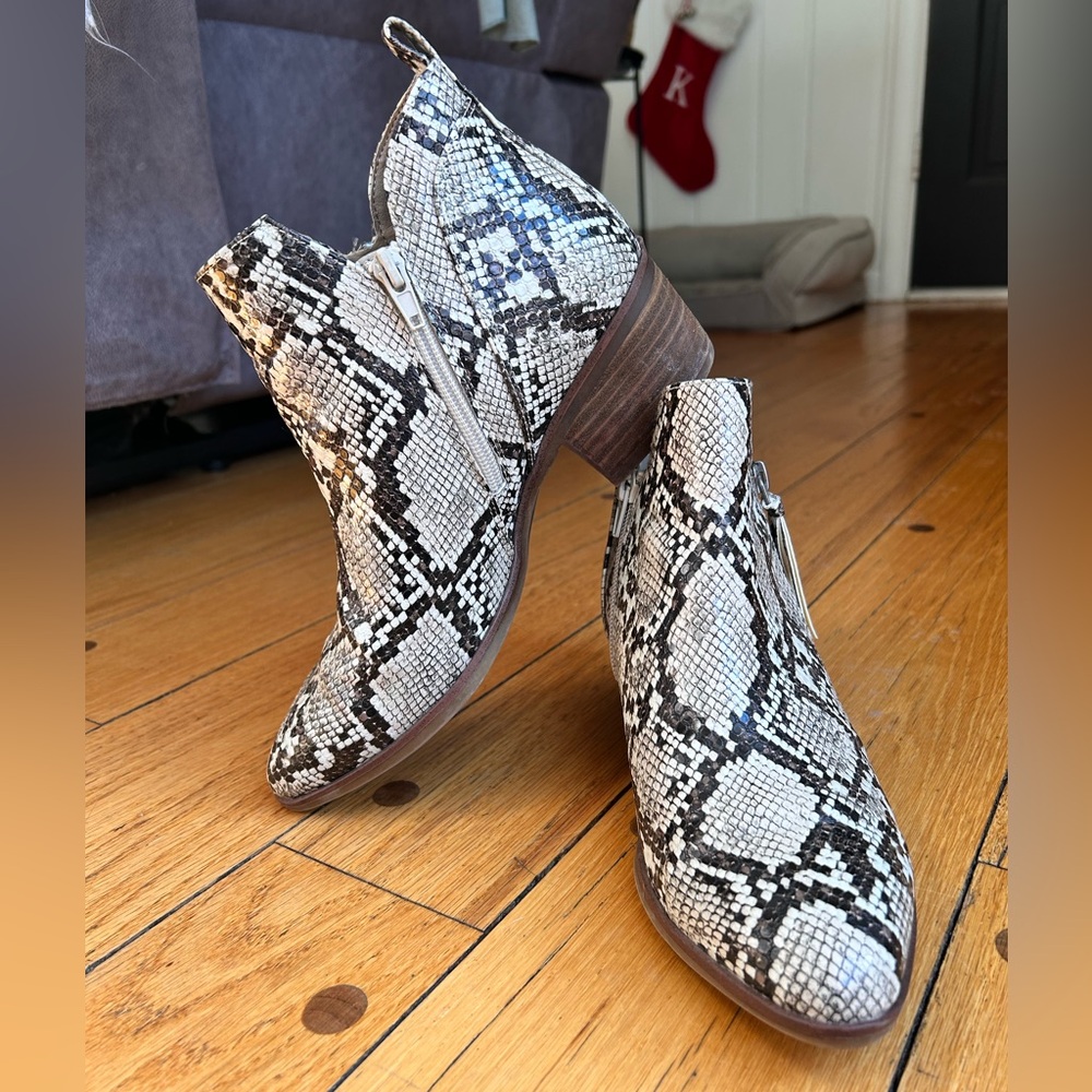 MIA Snakeskin Ankle Heel Booties Boots